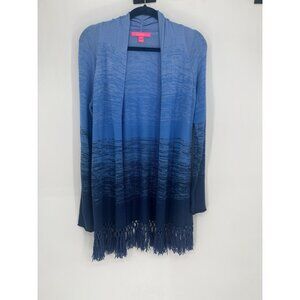 Lilly Pulitzer SMALL Blue Thistle Marled OMBRE TATUM CARDIGAN Long Fringe